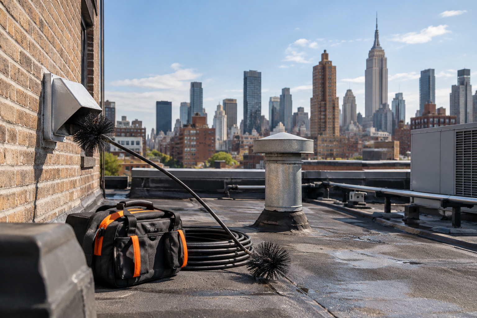Professional dryer vent service scene illustrating Dryer Vent Cleaning for NYC New Parents