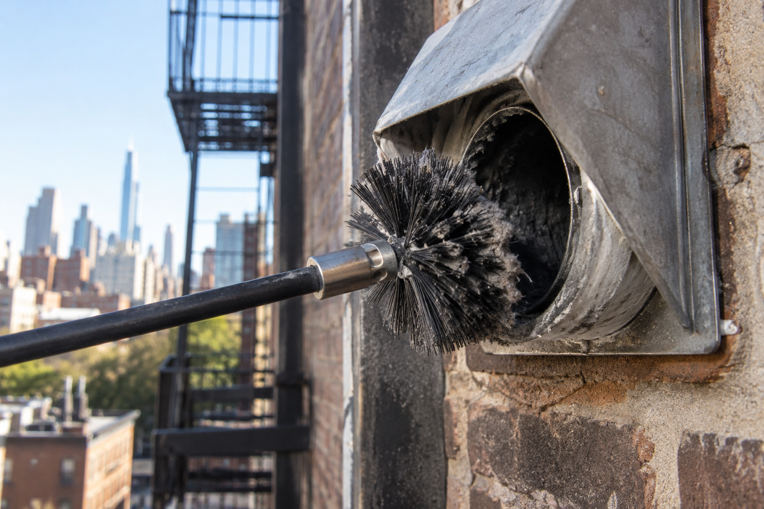 Professional dryer vent service scene illustrating Dryer Vent Cleaning for NYC Pet Owners