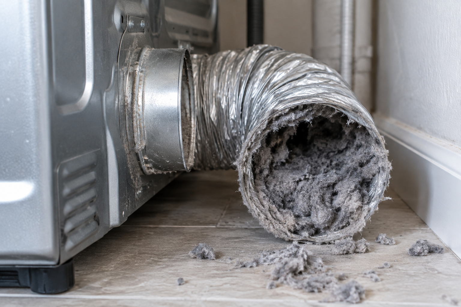 Professional dryer vent service scene illustrating Identifying the Real Causes of Lint Buildup and Dryer Fires