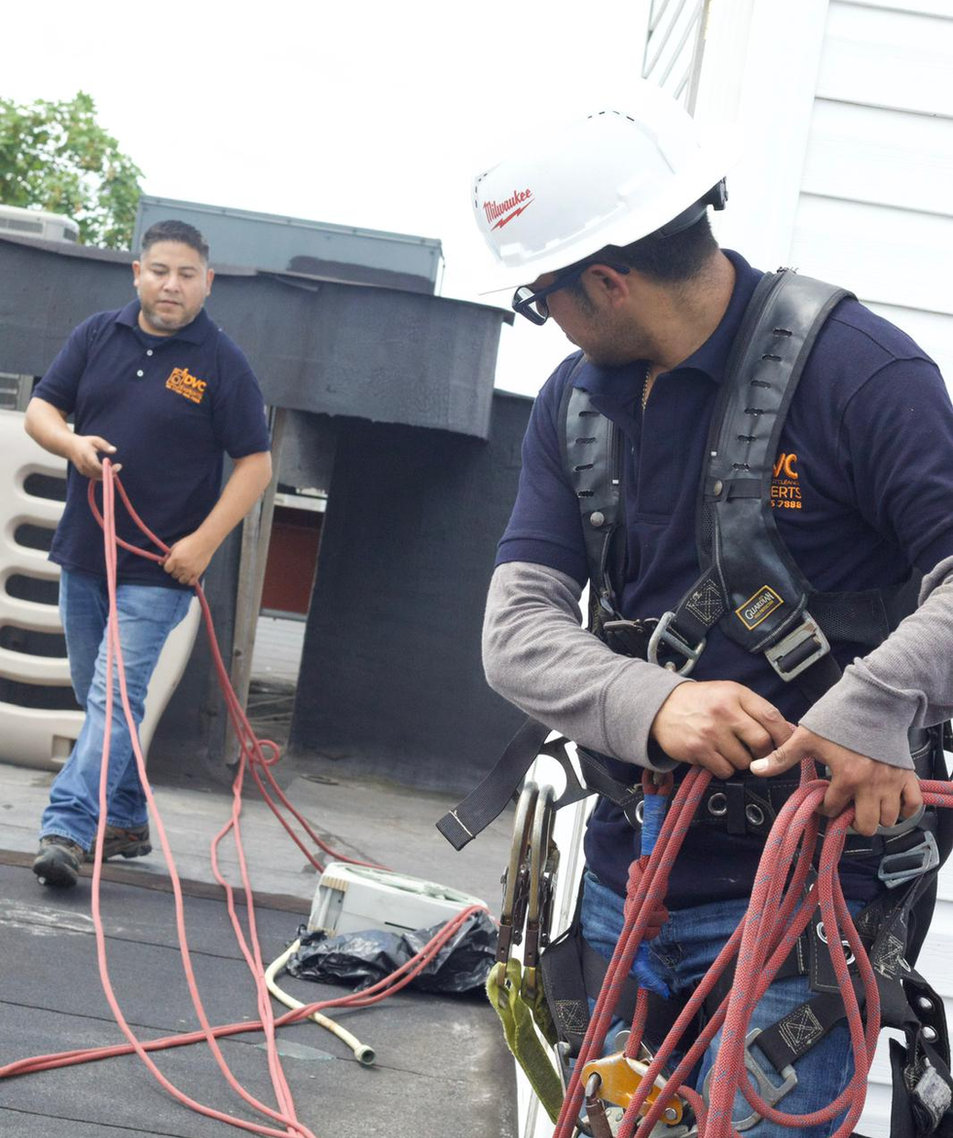 Clean dryer vent ductwork after service